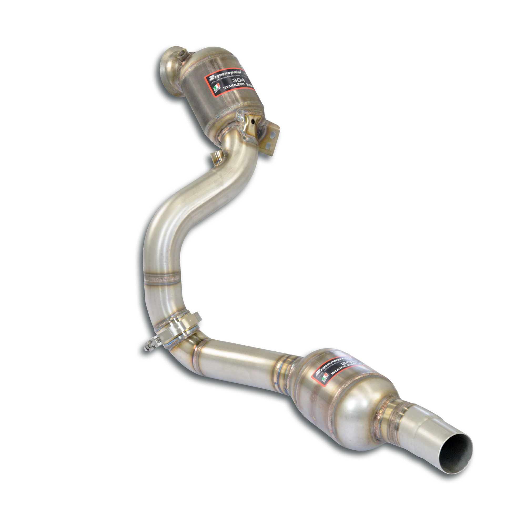 Downpipe Left + double metallic catalytic converter