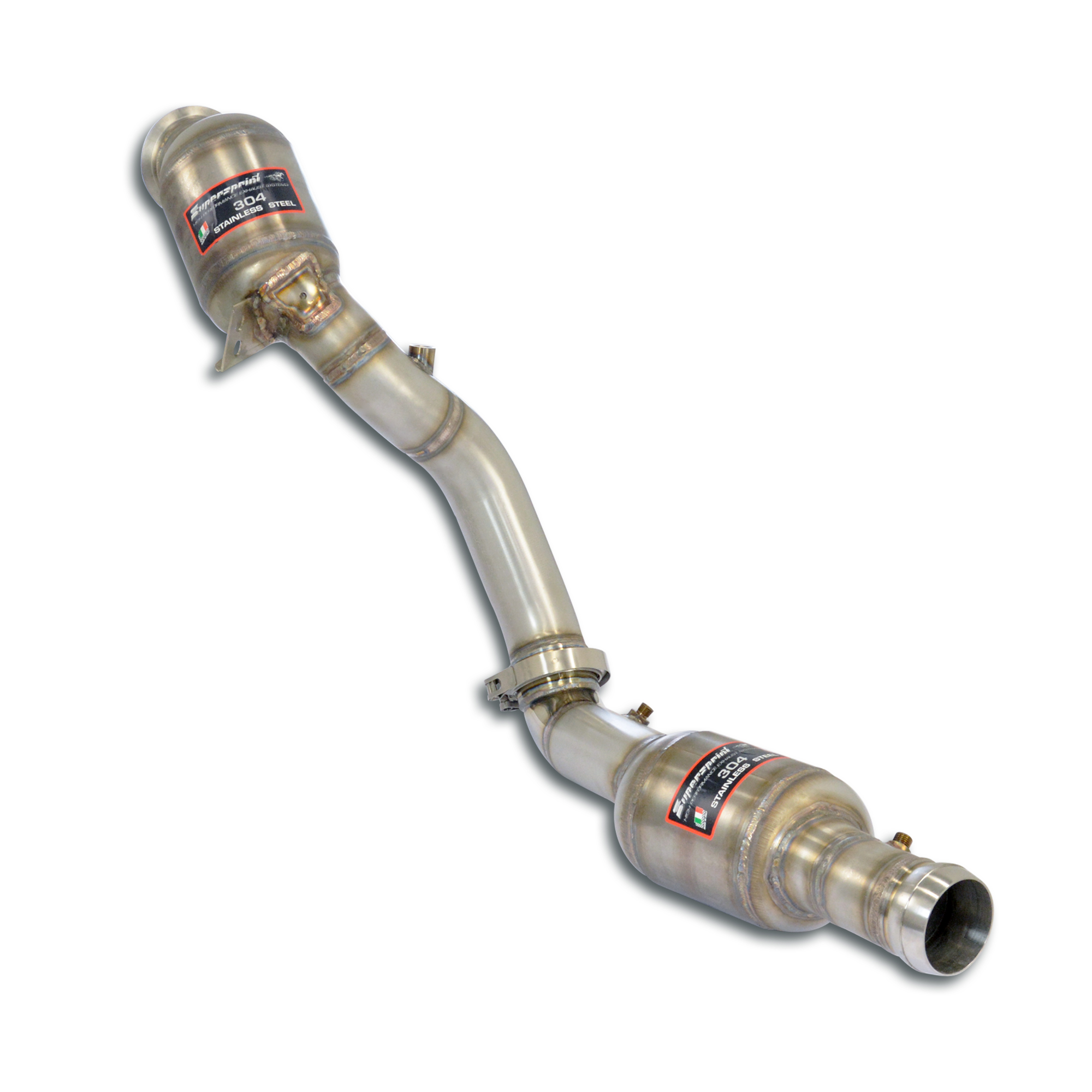 Downpipe Droite + double Catalyseur métallique Avec emplacements des sondes de pression