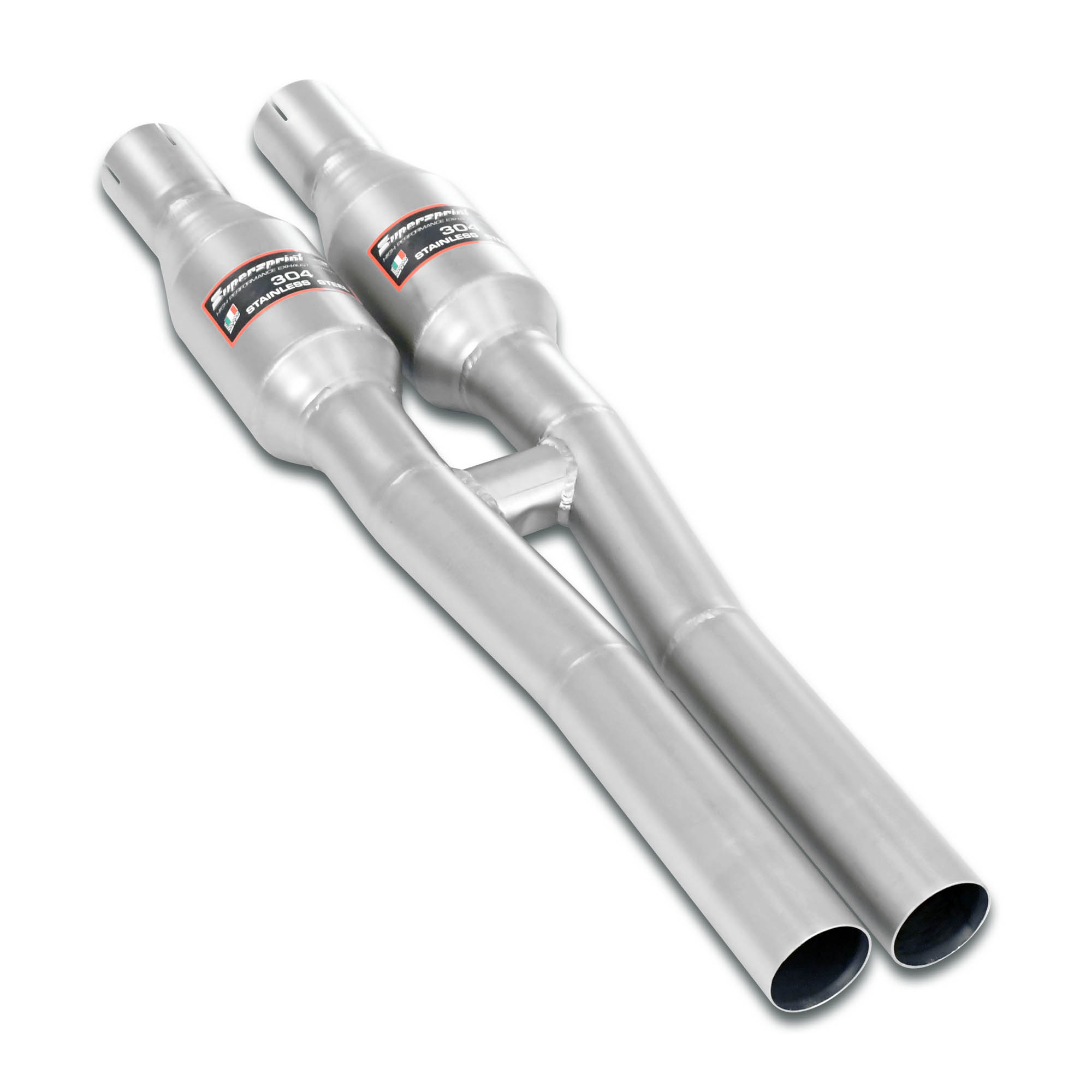 Front exhaust H-Pipe with  Metallic catalytic converter Right + Left 