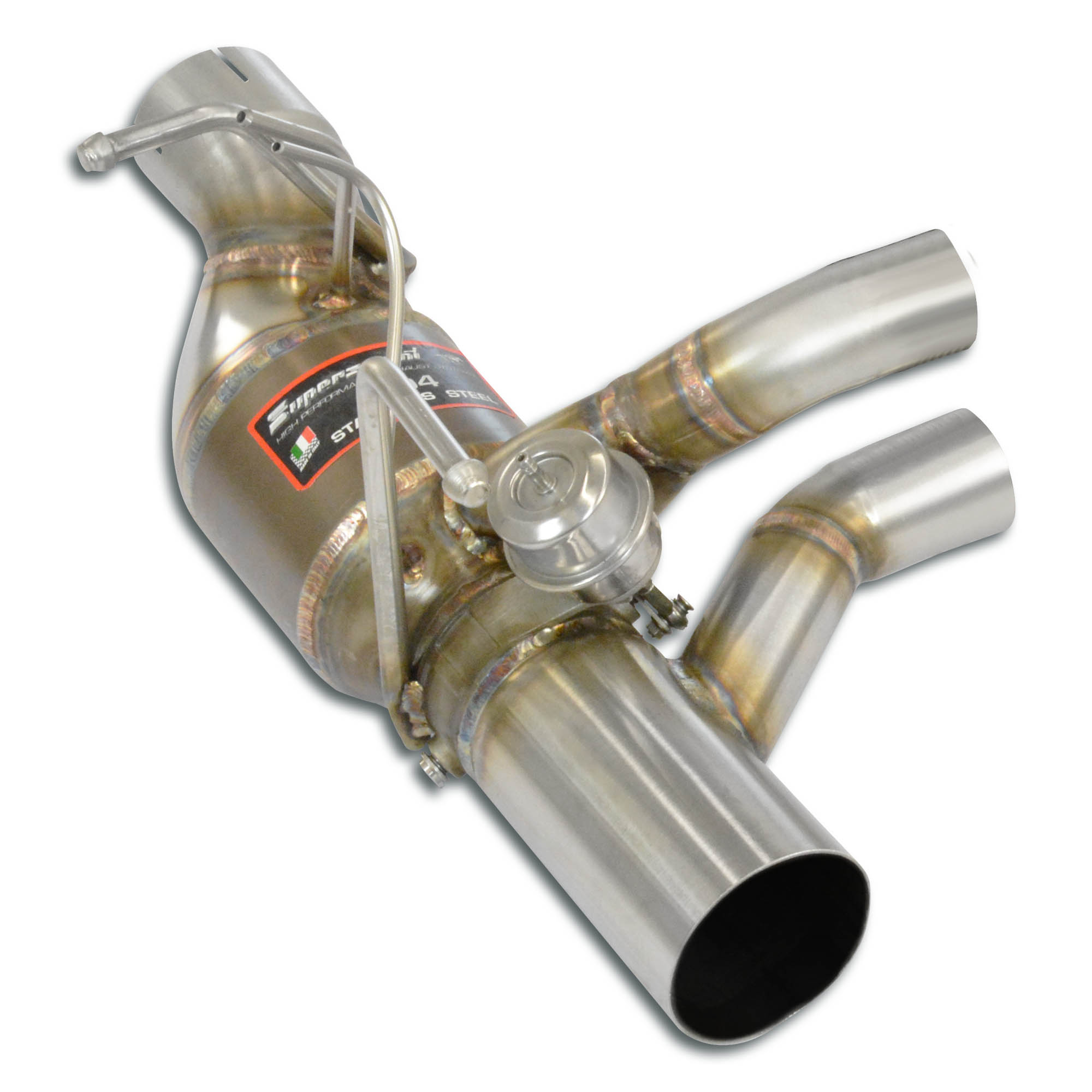 Rear pipe left  with valve + Metallic catalytic converter (Deletes GPF) 