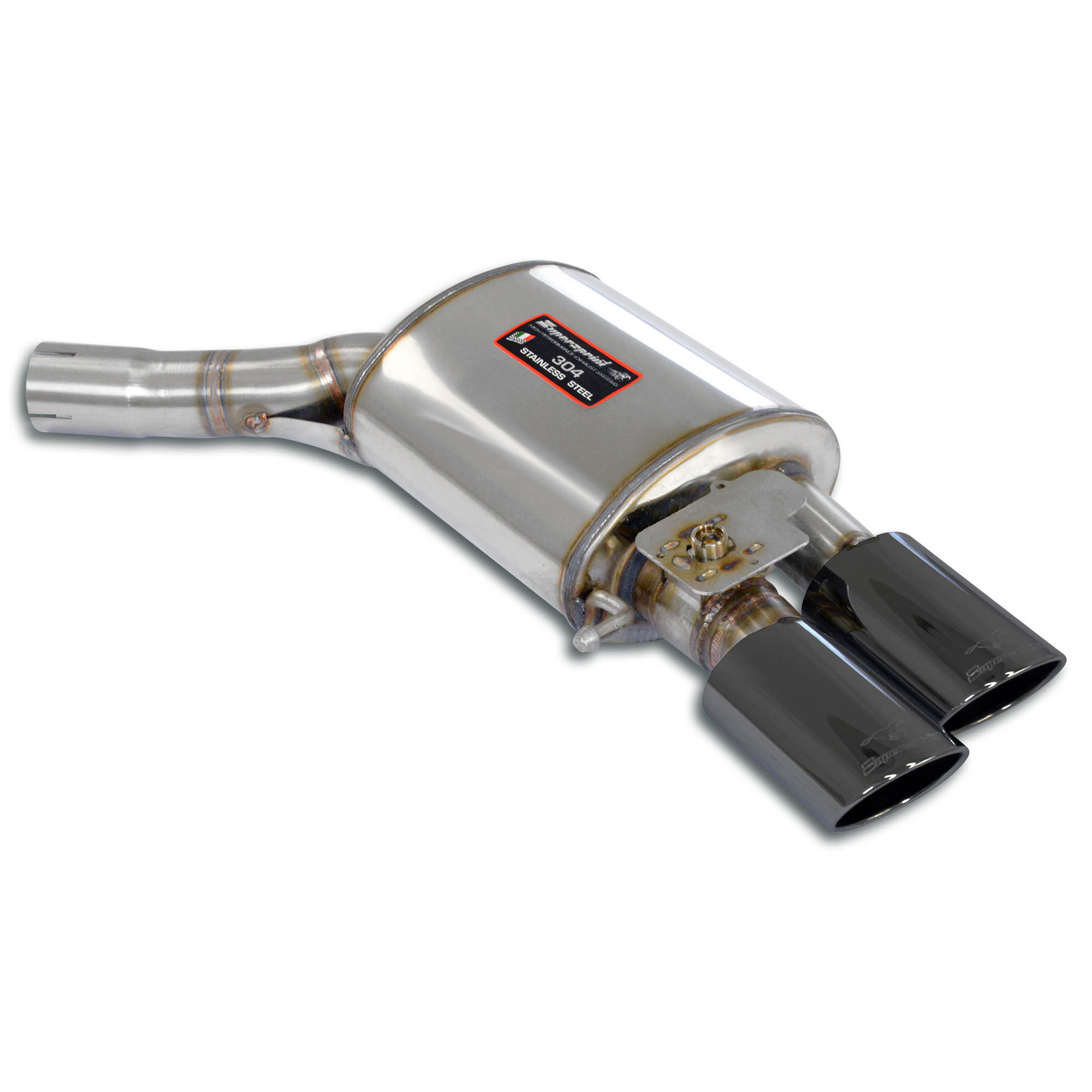 Rear exhaust Right 100x75 Gun Metal Grey with valve  