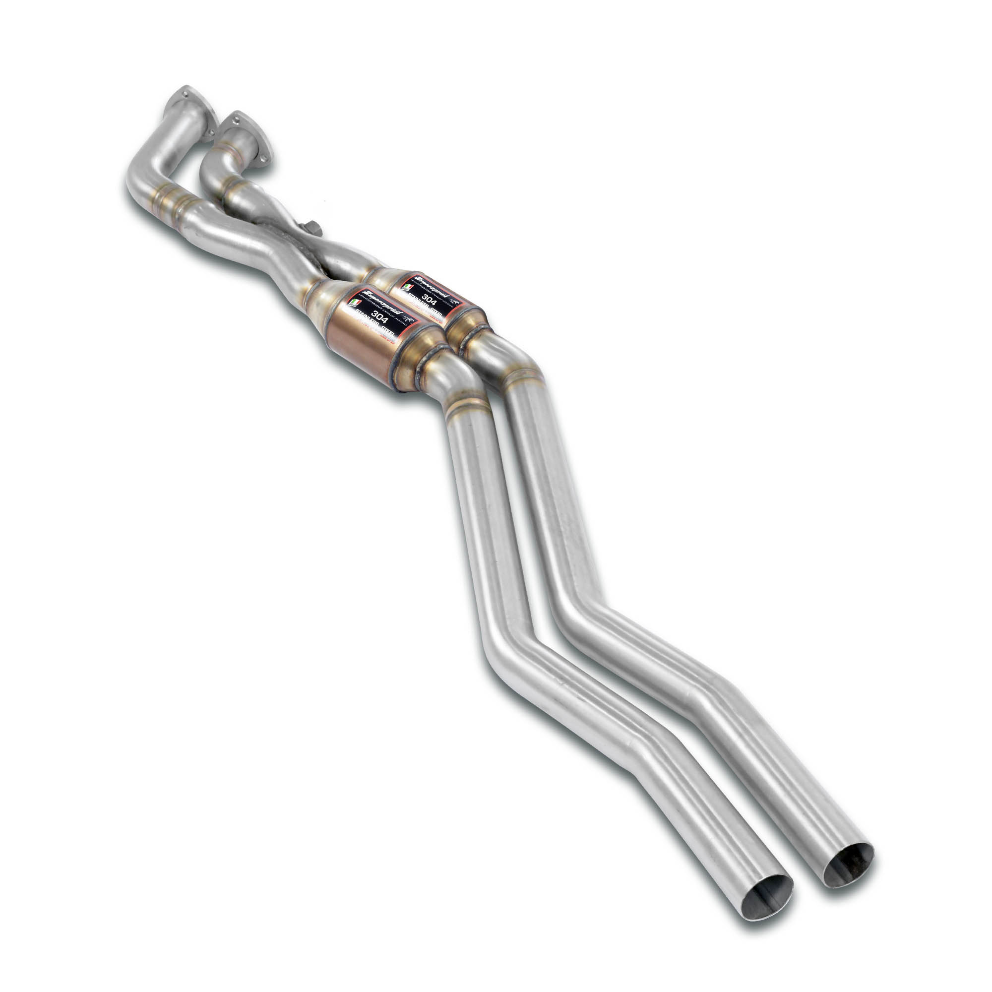 Front pipe with  Metallic catalytic converter Right + Left