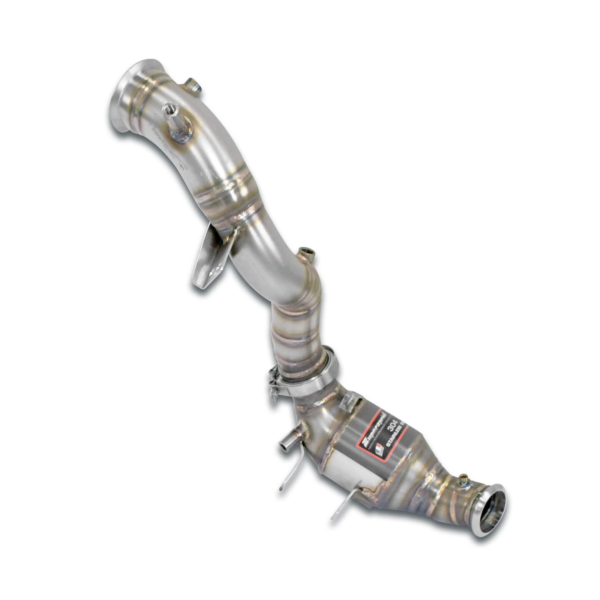Downpipe Right + Metallic catalytic converter (Replaces pre-catalytic converter + GPF) With bungs for the pressure sensor / EGT