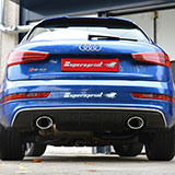 Nuovo impianto di scarico per Audi RS Q3 con valvola di bypass e uscite doppie ovali