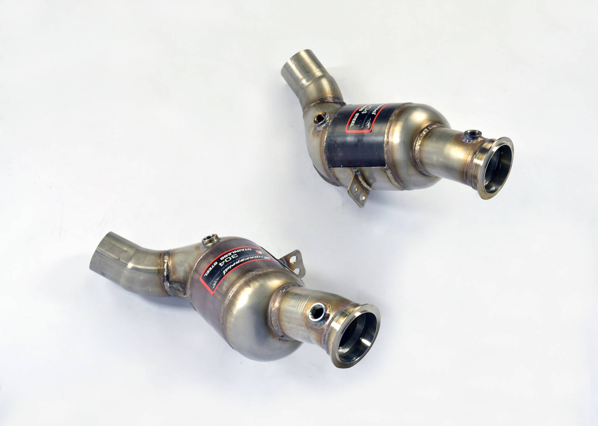 Downpipe left + Metallic catalytic converter 200CPSI