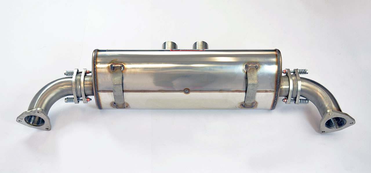 Central muffler Cup + connecting pipes kit right - left 