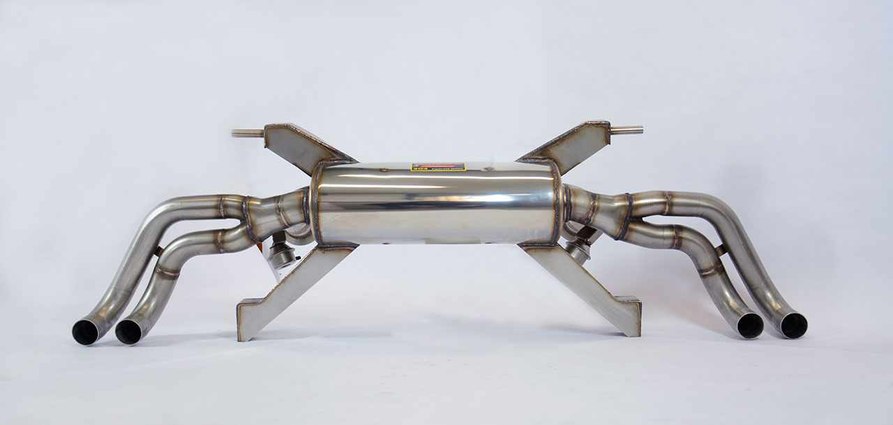 Endschalldämpfer mit Valvle Rechts + Links mit 4 Austrittsrohr (für 2° Katalysator Ersatz - Serien Endrohr) <strong><span style=color:#ea0000;>-8,5 Kg</span></strong>