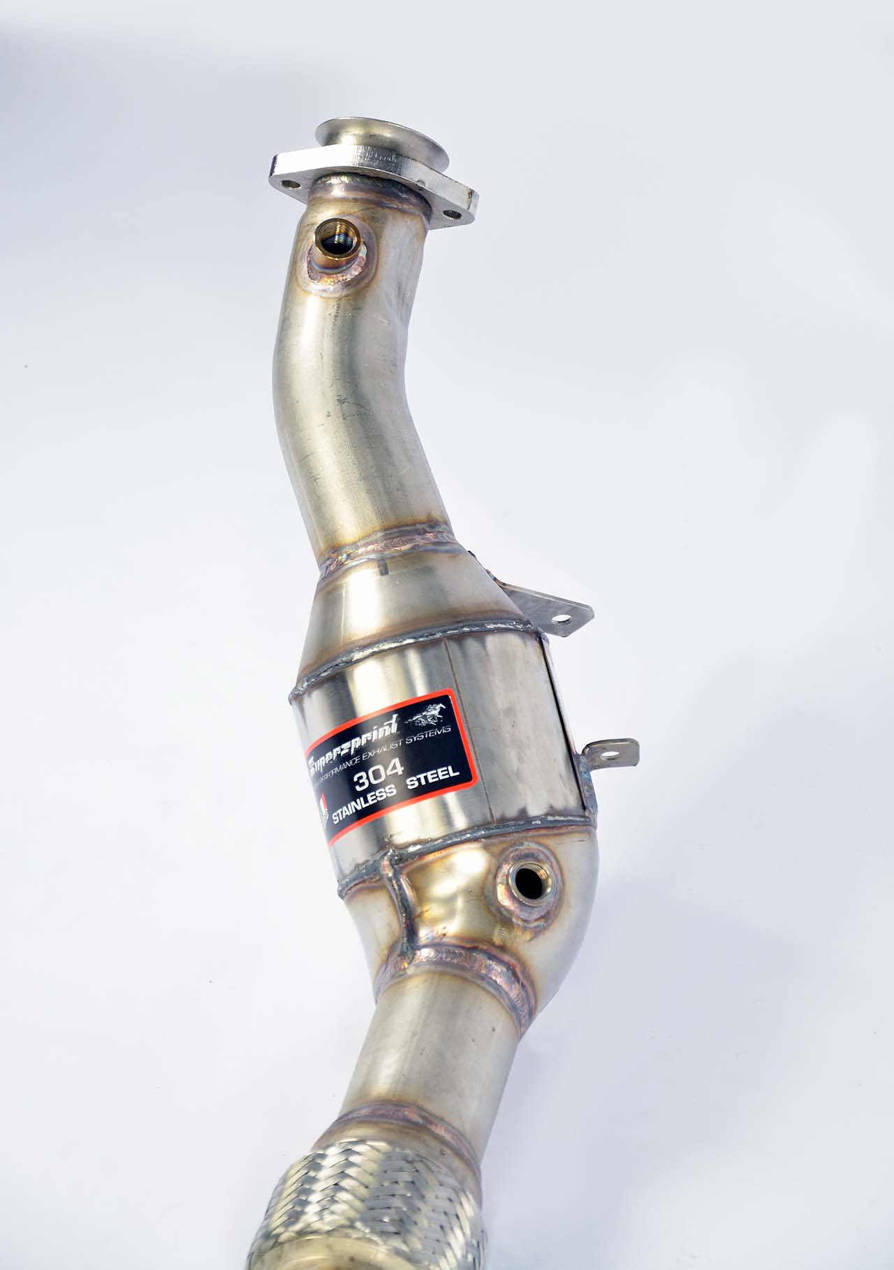 Downpipe Left with  Metallic catalytic