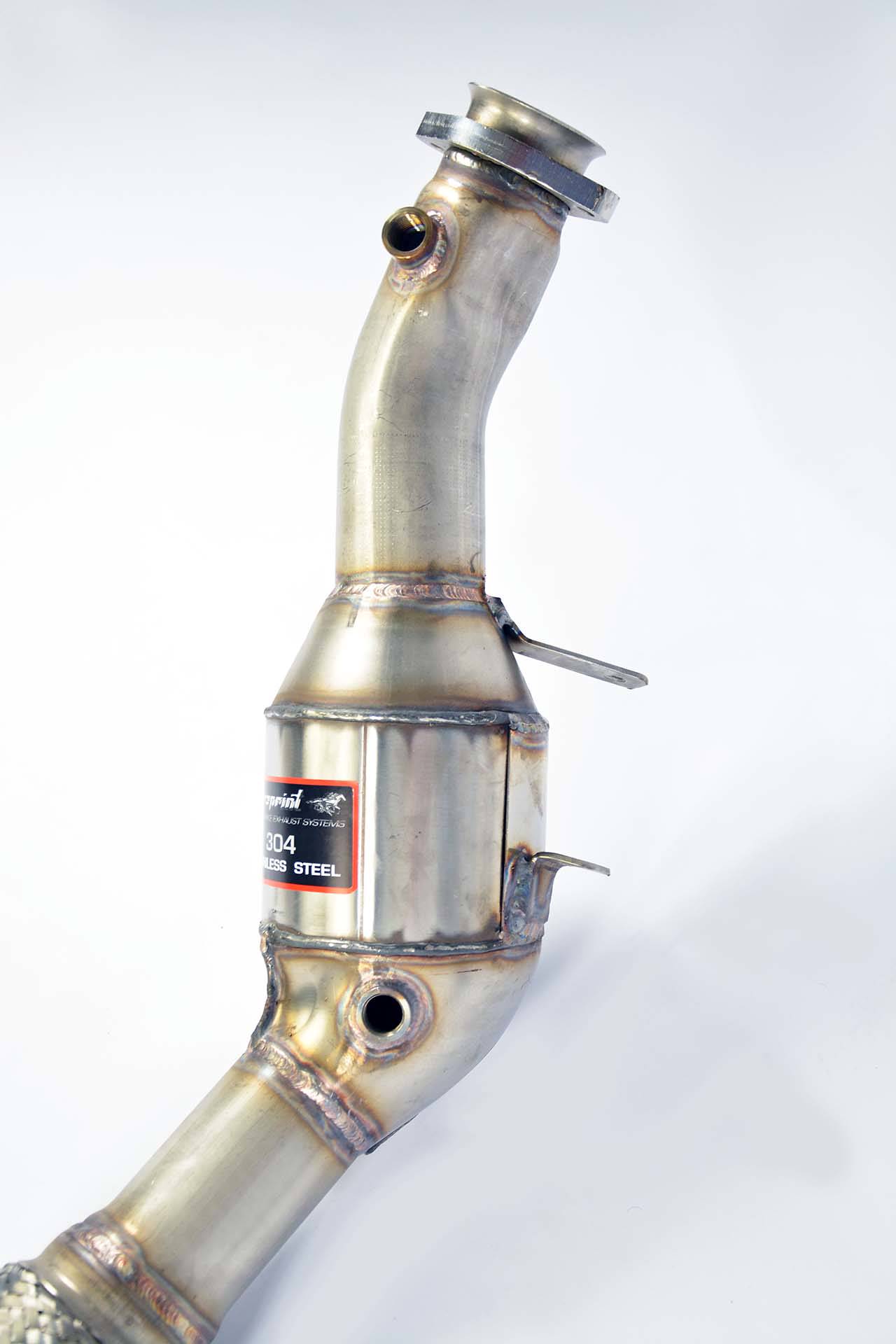 Downpipe Left with  Metallic catalytic