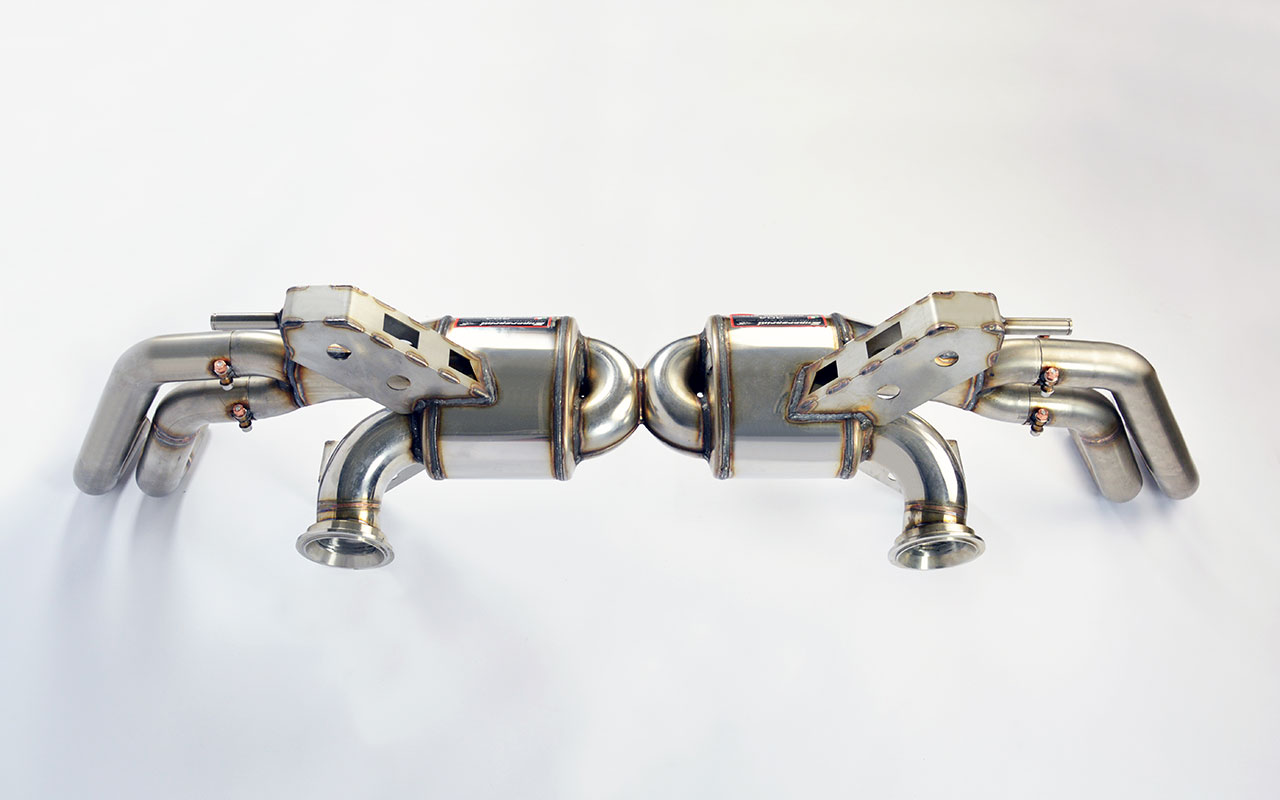 Rear exhaust Racing Right - Left 4 exits (Replaces the main catalytic converter - fits to the stock endpipes)