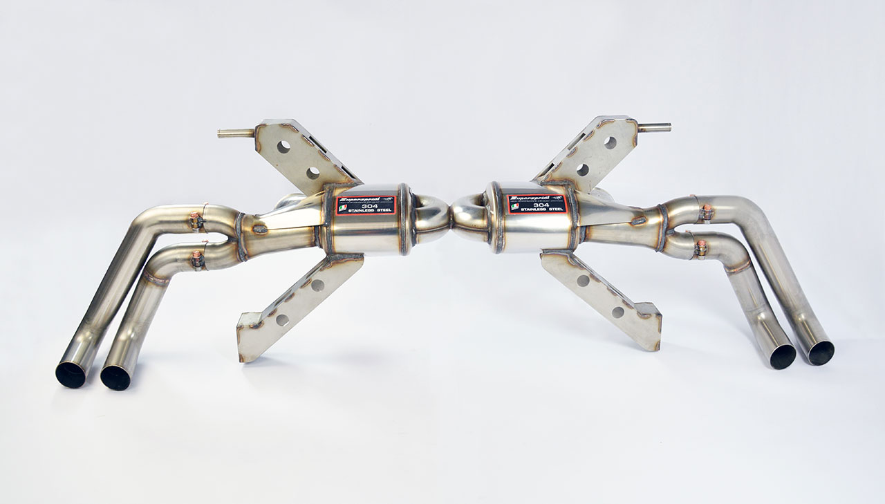 Rear exhaust Racing Right - Left 4 exits (Replaces the main catalytic converter - fits to the stock endpipes)