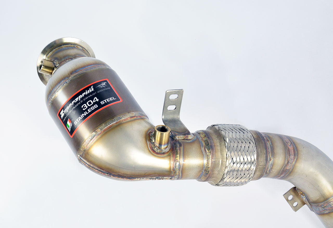 Turbo downpipe kit +  Metallic catalytic Right (Replaces primary and secondary catalytics) Accepts the stock tertiary catalytics
