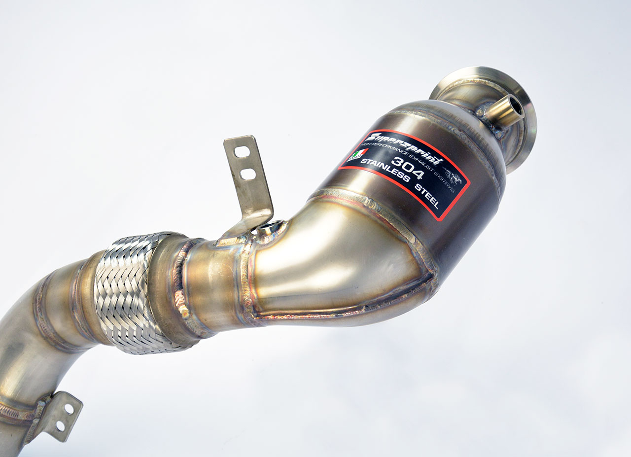 Turbo downpipe kit + Metallic catalytic Left (Replaces primary and secondary catalytics) Accepts the stock tertiary catalytics