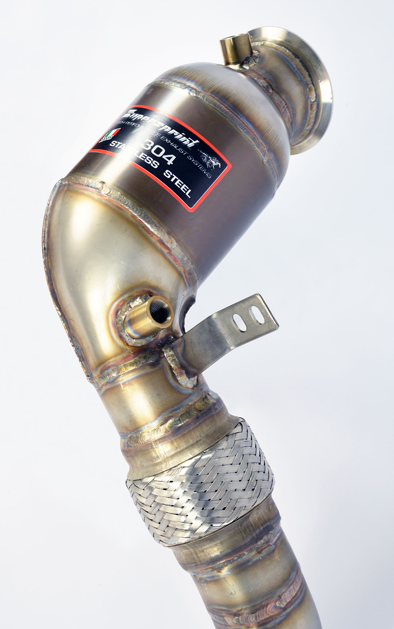 Turbo Descente tube +  Catalyseur métallique Droite (Remplace le catalyseur primaire et secondaire) Compatible avec le catalyseurs tertiaires d'origine