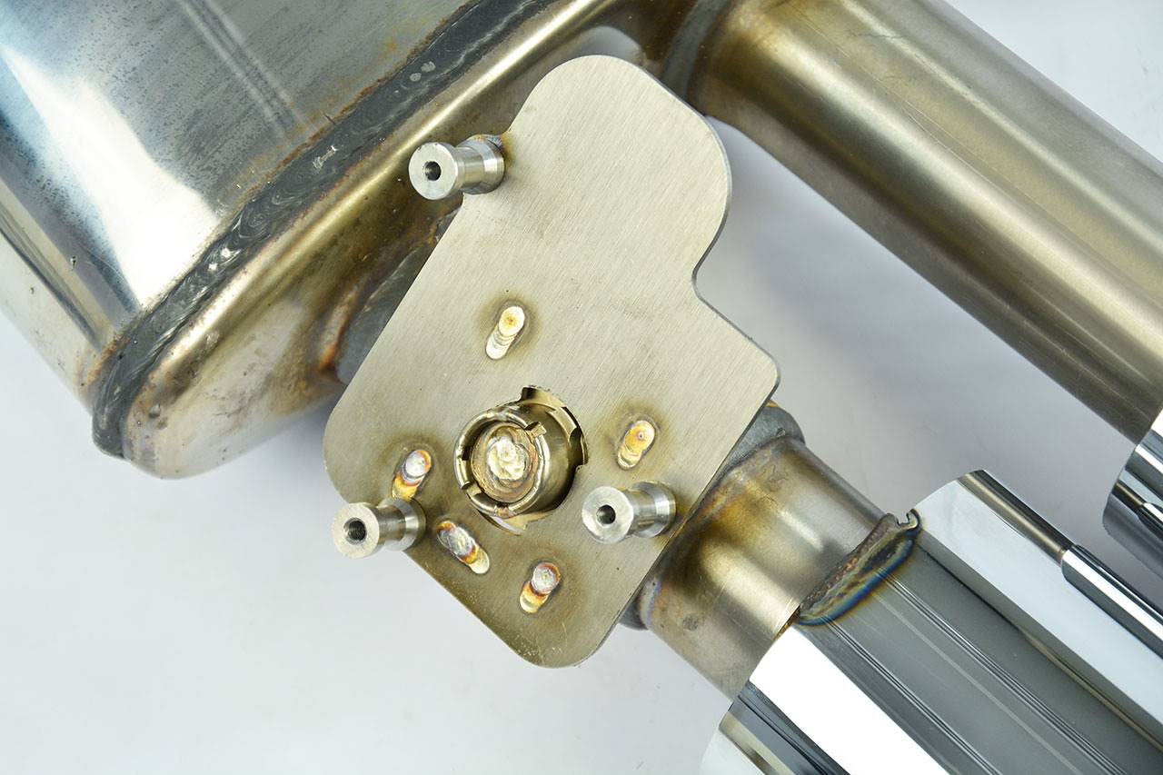 Endschalldämpfer Links 100x75 mit Klappe