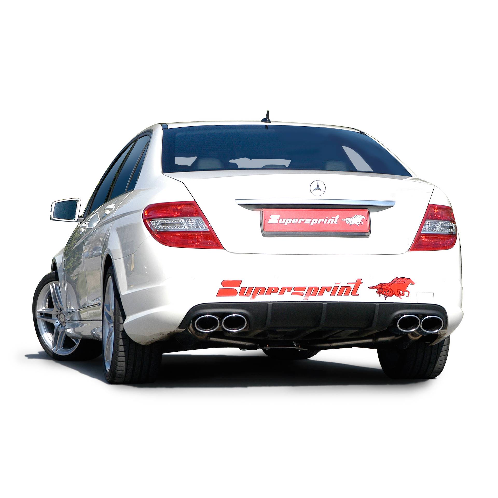 Mercedes W204 C180 C220CDI C200K C250CDI Quad Exhaust & Diffuser