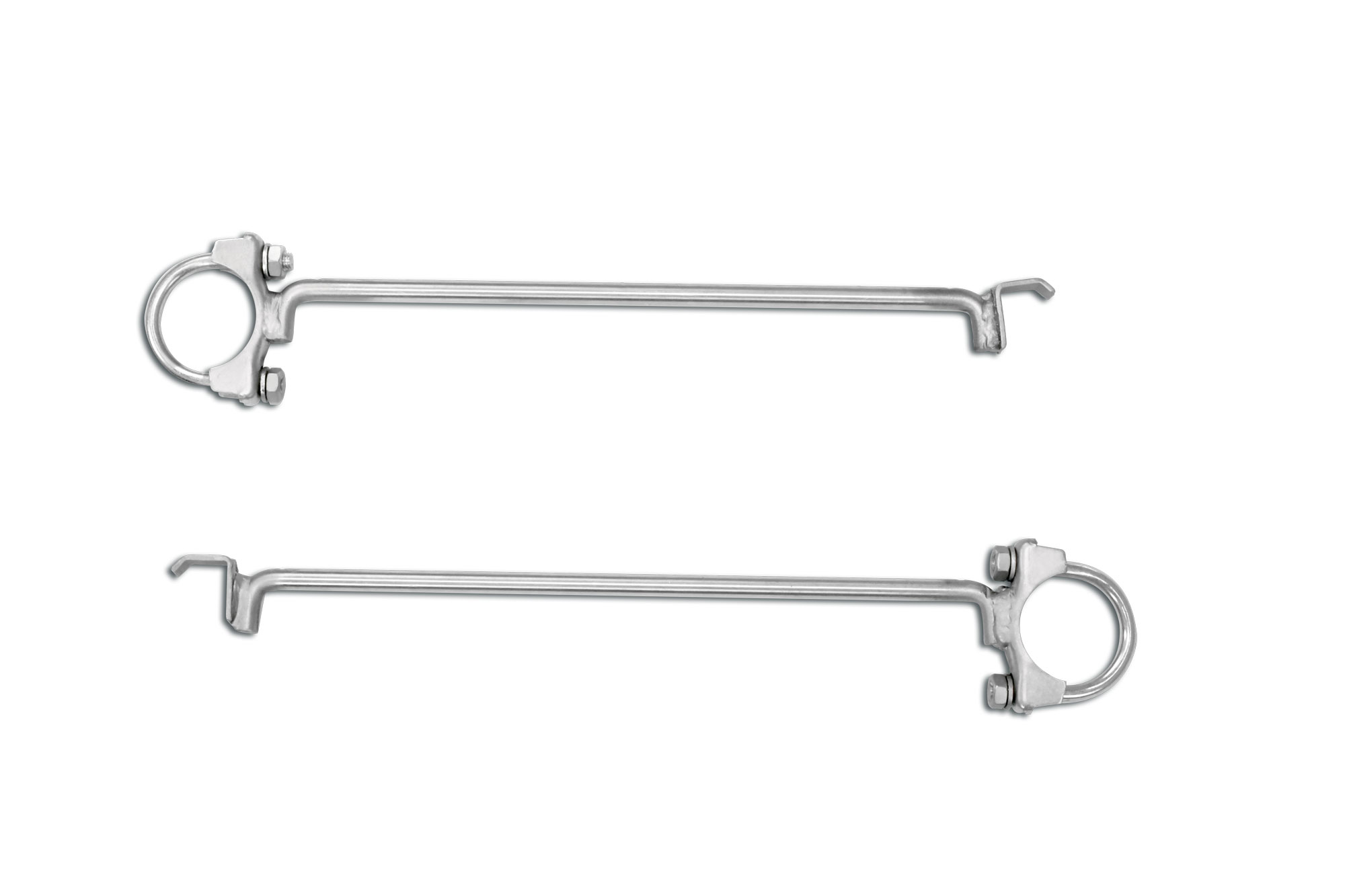 Mid-pipe kit + rear muffler, with S-Bend endpipes Std. rear bumper